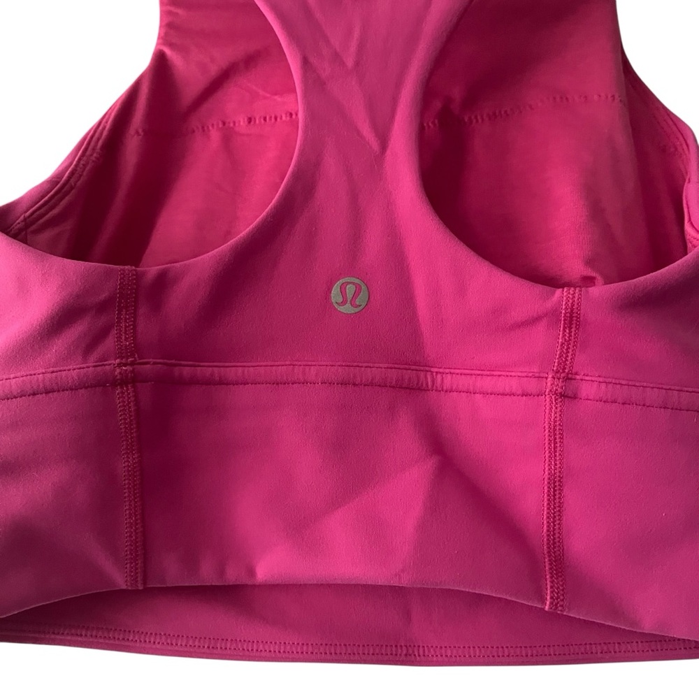 Lululemon Wunder Train Longline Bra Medium Support Size 4 Pink Sporty Athletic - Picture 4 of 5